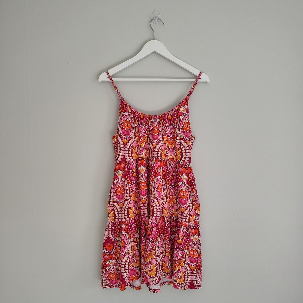 Old Navy Braided-Strap Tiered Mini Swing Dress, Redstone, - Size S